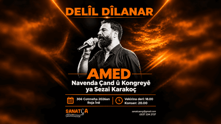 Delîl Dîlanar dê li Amedê konserekê li dar bixe
