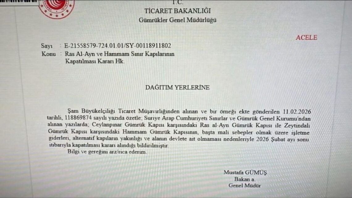 Tirkiyê 2 deriyên hatin û çûyîna Rojava girt