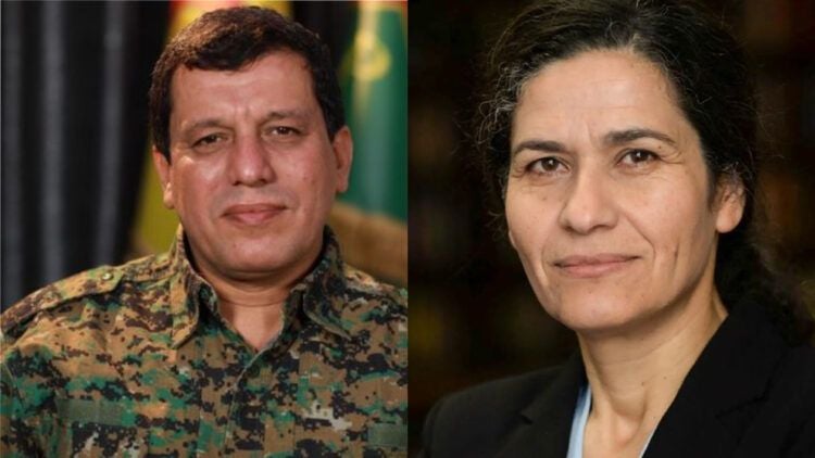 Îlham Ehmed û Mazlûm Ebdî û bi Jean-Noel Barrot re civiyan
