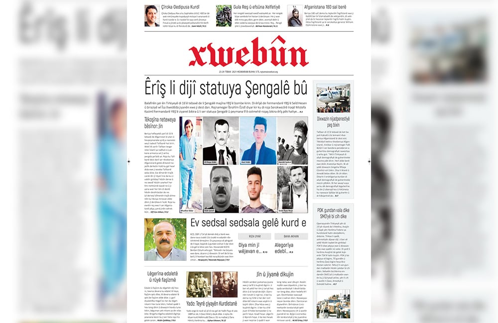 Xwebûn bi manşeta ‘Êrîş li dijî statuya Şengalê bû’ derçû